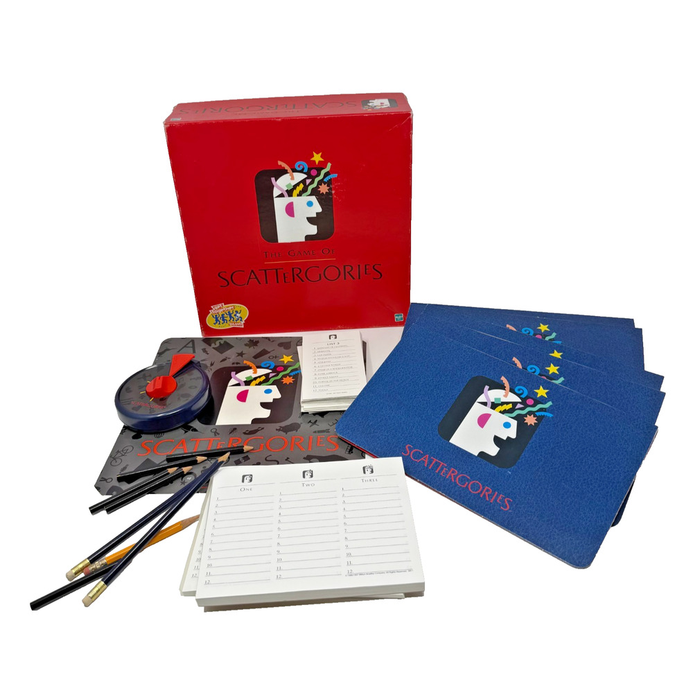 The Game Of Scattergories Board Game 1999 Milton Bradley Vintage Missing Die